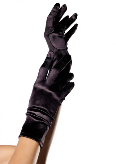 Wrist Length Satin Gloves O/S