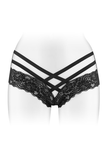 Tanga noir ouvert Anne Fashion Secret O/S