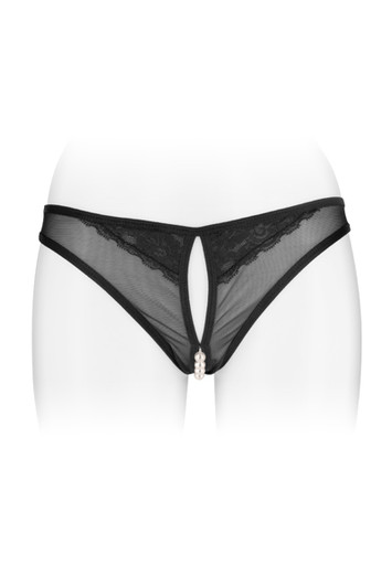 String ouvert noir perles Sophie Fashion Secret O/S