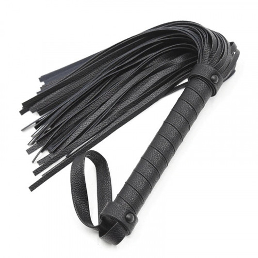 Whips Cyprus- 80 tails Black Leather Flogger Whip 42 cm