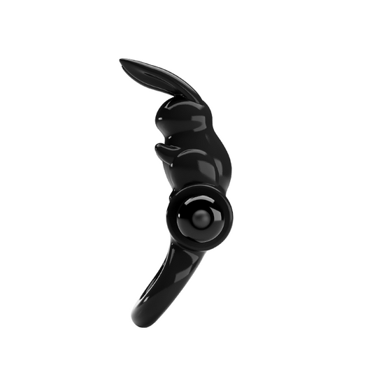 Pretty Love Μαύρο Δονούμενο Δαχτυλίδι Πέους Λαγουδάκι