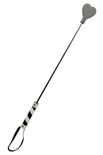 Whip with heart-shaped leather clapper