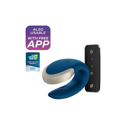 SATISFYER DOUBLE LOVE LUXURY PARTNER VIBRATOR – BLUE