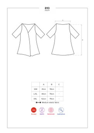 Peignoir Black L/XL Large Obsessive