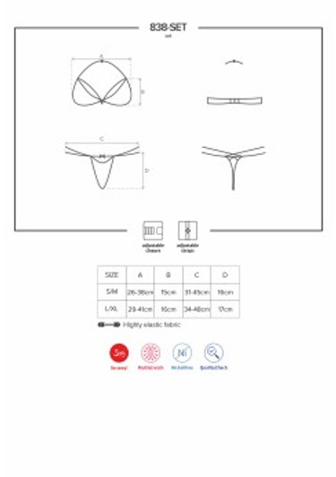 Bra & Thong Red S/M Medium Obsessive