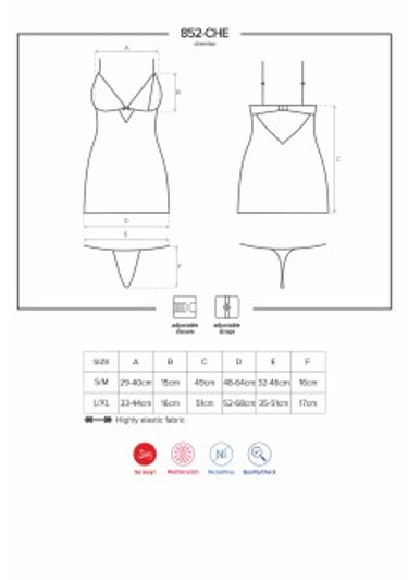 Chemise & Thong Black L/XL Large