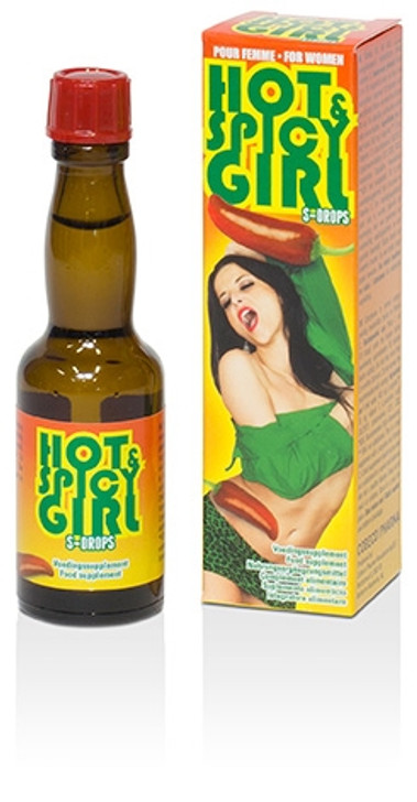 Hot & Spicy Girls Drops 20ml - Γυναικείες Διεγερτικές Σταγόνες Αύξανουν την σεξουαλικής επιθυμίας και  Διεγείρουν τη σεξουαλική απόδοση