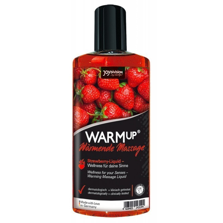 Joy Warm Up Massage Strawberry 150ml - "Αληθινά καυτή ερωτική Στιγμή”  Για τα προκαταρτικά Λάδι Μασάζ-Φαγώσιμο