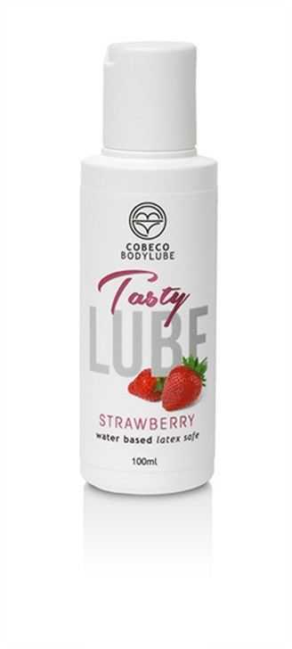 Cobeco_Tasty_Lube_Strawberry 100ml - Μετατρέψτε το σύντροφό σας σε παγωτό, αρωματισμένο με βάση το νερό λιπαντικό