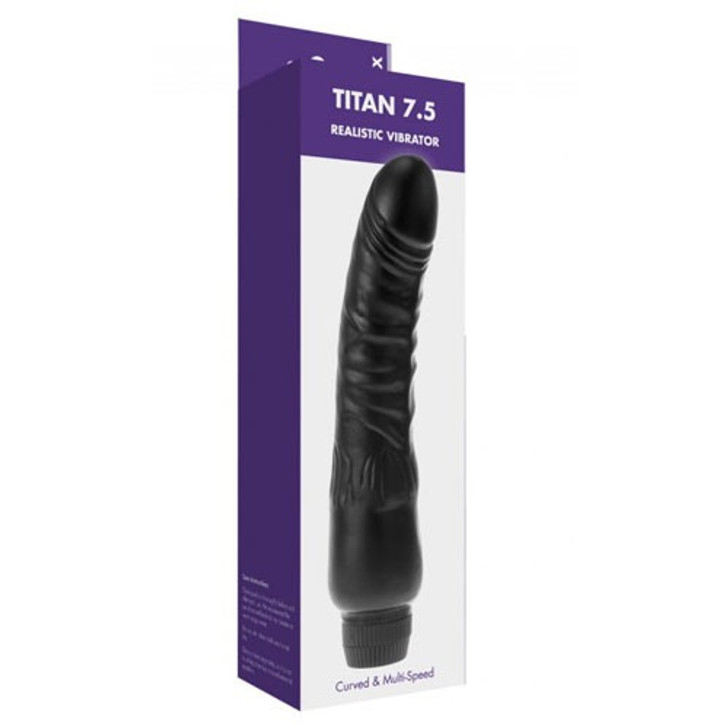 Black Realistic Penis Vibrator 19cm