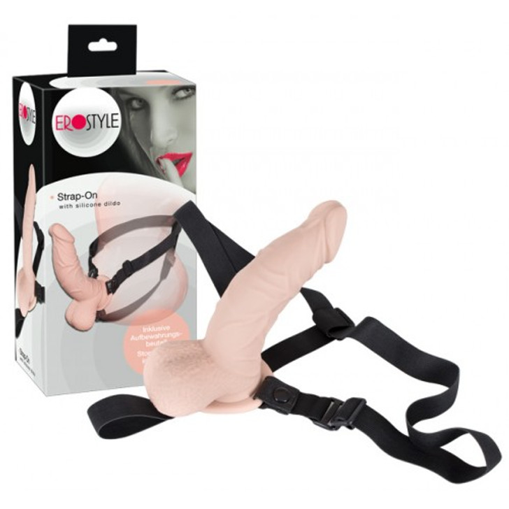 Strap-On with Silicone Realistic Penis and balls Erostyle