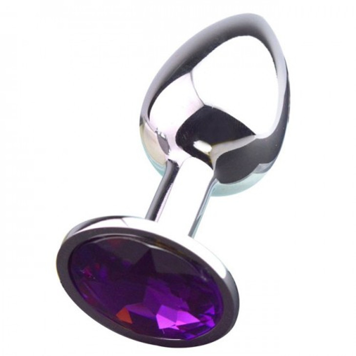 Jewel Buttplug Steel Small Purple