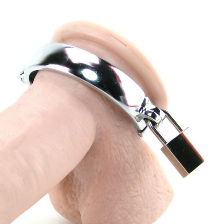 Steel Cock Ring with Lock Extra Large