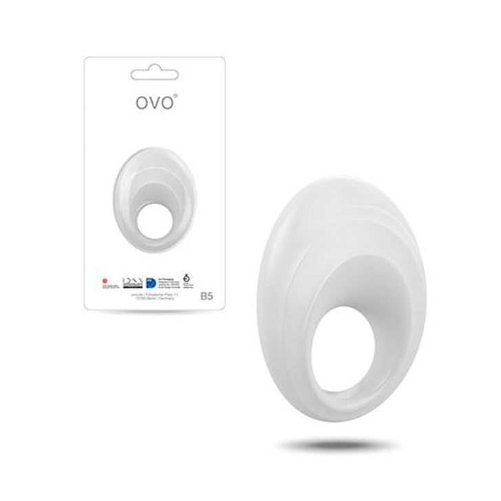 OVO B5 Silicone Vibrating Cock Ring White
