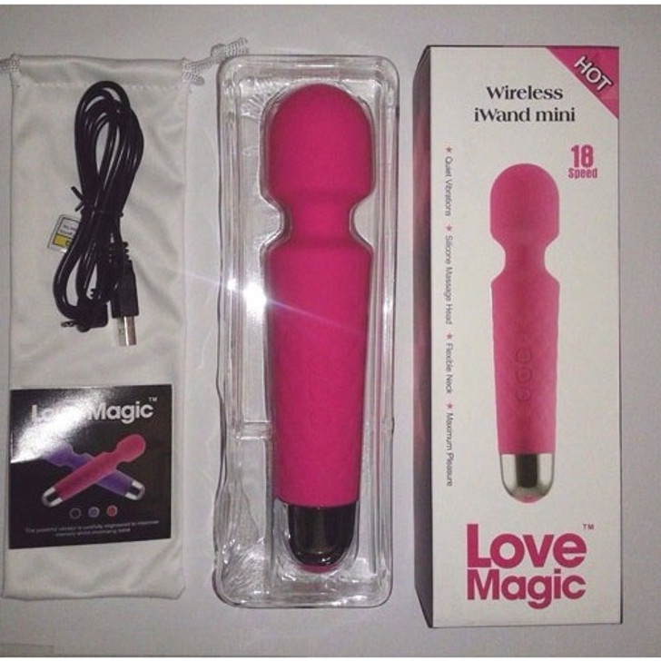 Rechargeable Silicone Magic Wand Vibrator pink