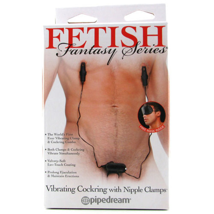 Vibrating Cock Ring with Nipple Clamps 1