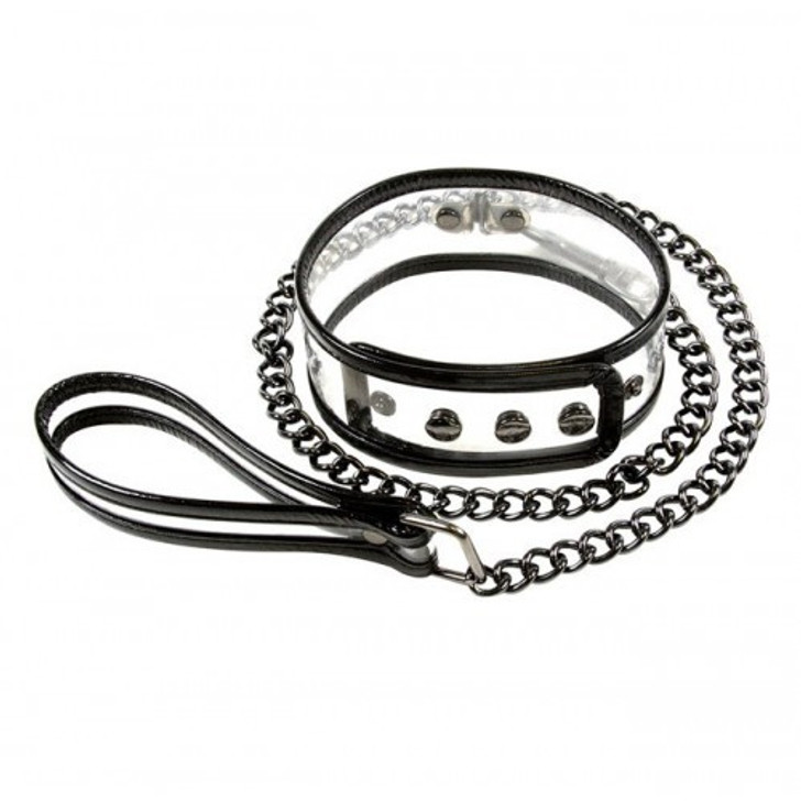 Bare Bondage Collar with Leash