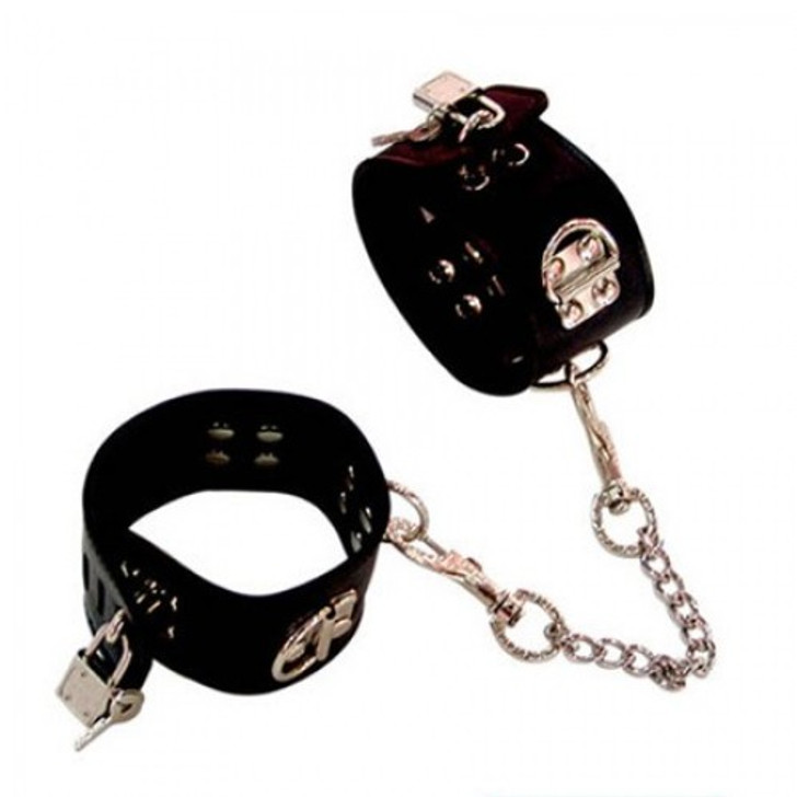 Black leather wrist restrains