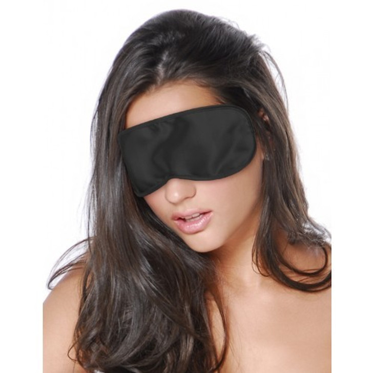 Unisex One size Black satin Padded Blindfold