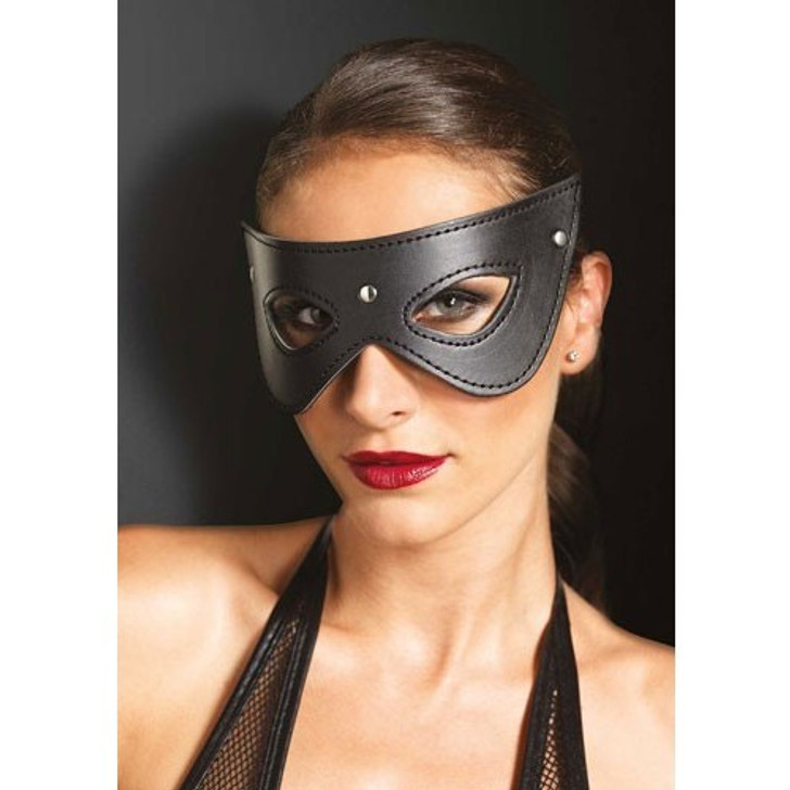 Leather Fantasy Cat Eye Mask One Size Black