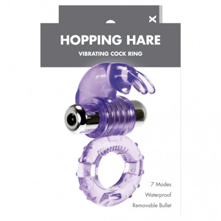 Hopping Hare Vibrating Cock Ring Purple