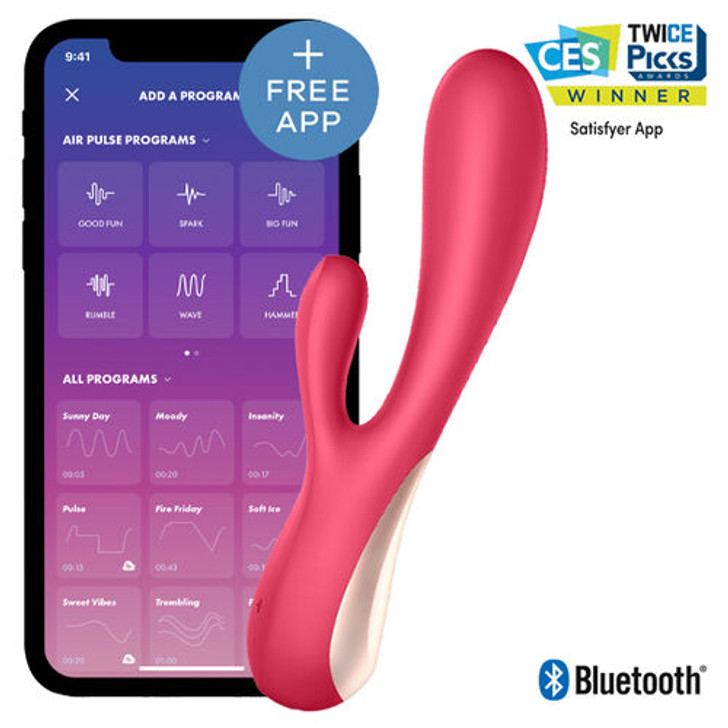 SATISFYER MONO FLEX FUSCHIA WITH APP -  Κολπικός και Κλειτοριδικός Δονητης Με App Bluetooth Τηλεχειριστήριο