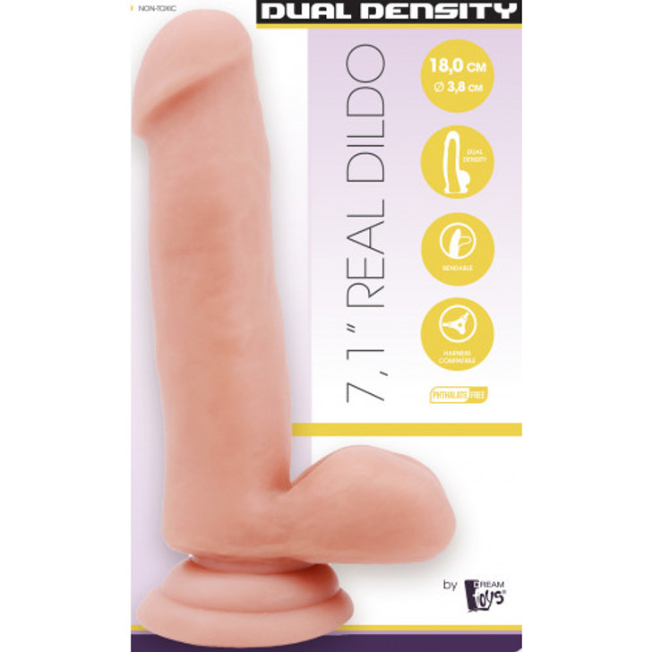 Ντίλντο με όρχεις και βεντούζα Mr. Dixx Dual Density 18 x Ø 3,8 cm