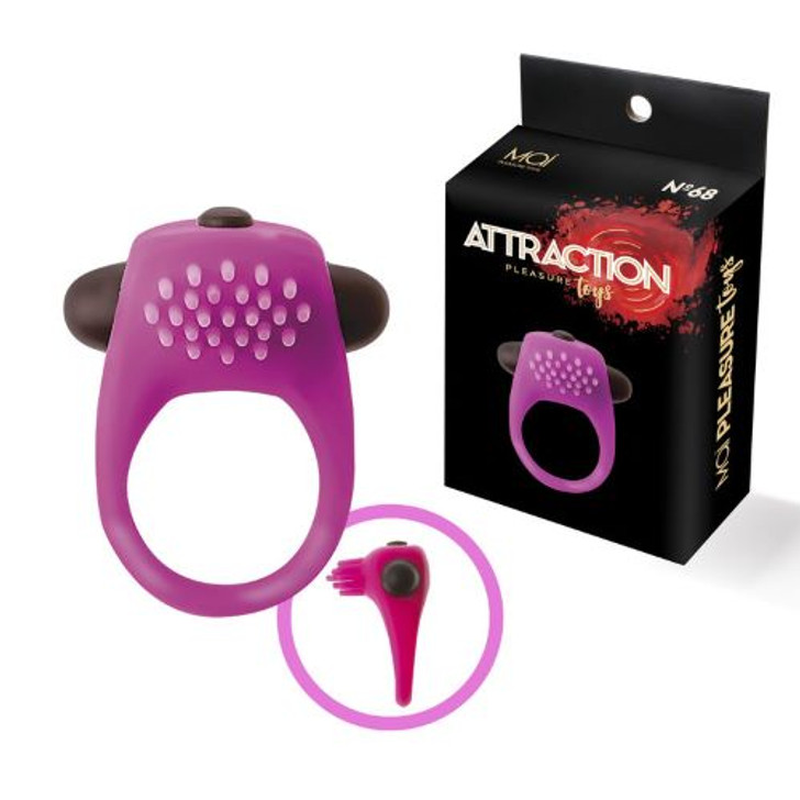 VIBRATING RING MAI Nº 68 PURPLE PINK - Με δόνηση δακτυλίδι πέους