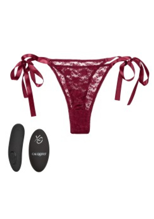 Remote Control Lace Thong Set Red Thong