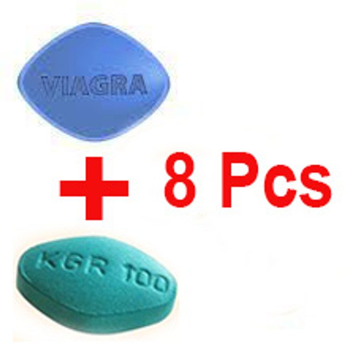 Combo Viagra Sildenafil Tablets 100mg + Kamagra Sildenafil Tablets 100 (4pills + 4pills) 8 Pcs