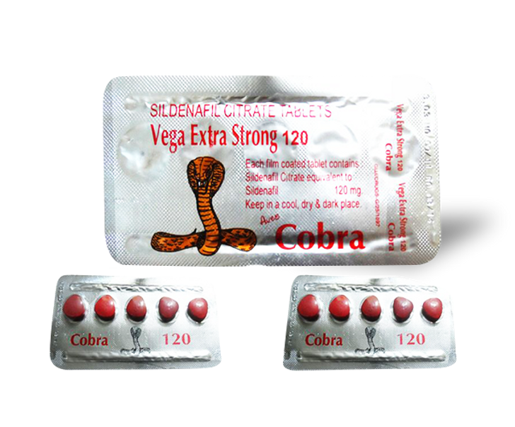 Cobra Vega Sildenafil Citrate Tablets 120mg 10pcs (Ελληνική Περιγραφή)