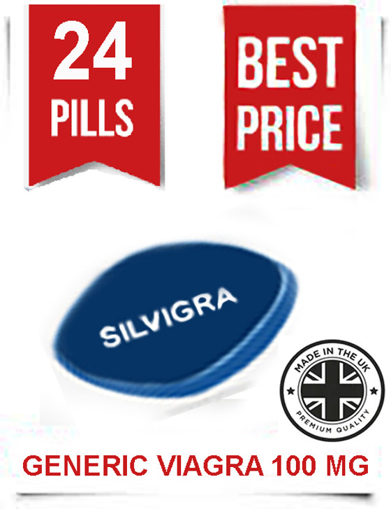 Silvgra Sildenafil Tablets 100mg (6strips x4pills) 24 pcs