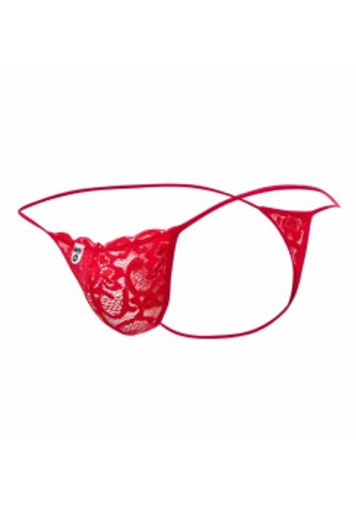 Lace Thong Red L/XL Large