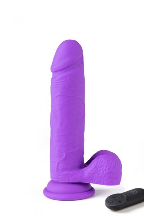 Vibrating realistic dildo with remote control purple R16 from Virgite