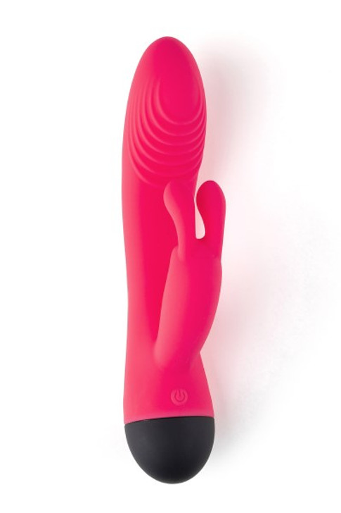 Pink V6 rabbit vibrator from Virgite