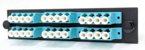 24-Fiber 6-Quad LC Fiber Optic OM4 Adapter Panel