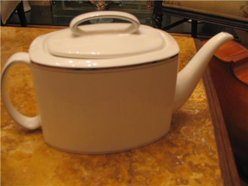 Kate Spade Library Lane Platinum Teapot New