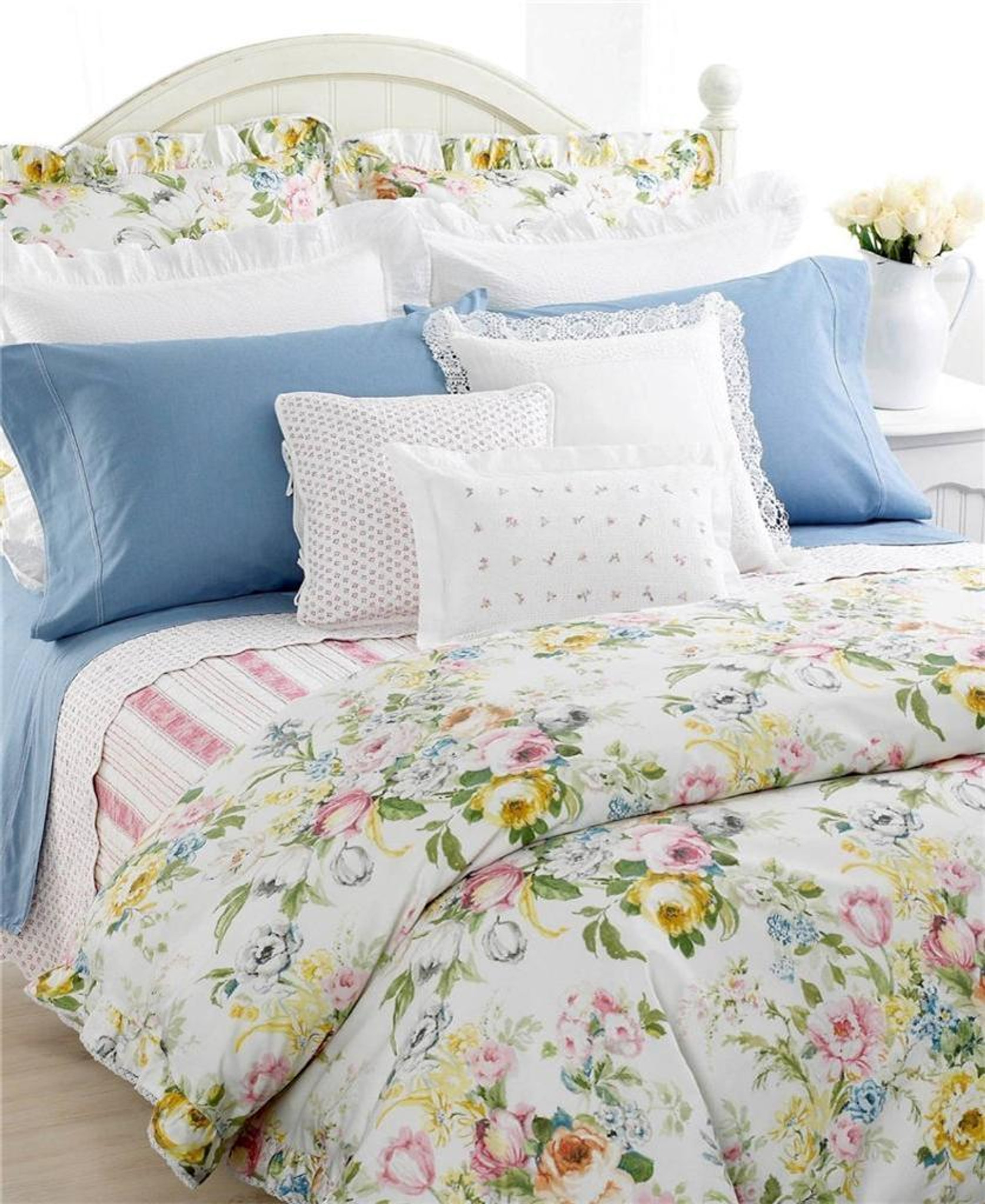 Ralph Lauren Home Lake Pastel Floral 11P Queen Duvet Comforter Cover ...