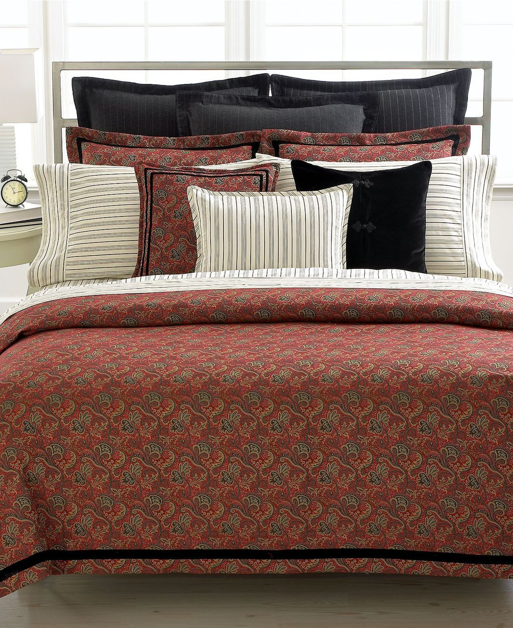 Ralph Lauren Bleeker Street Red Queen Duvet Cover Set New