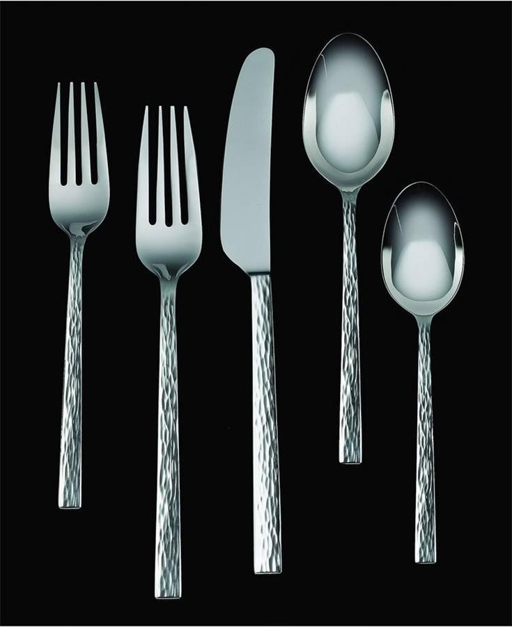 Wedgwood Vera Wang Hammered 18/10 stainless 47 pc Flatware set for