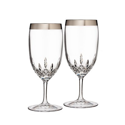 Waterford Lismore Essence Wide Platinum Band Iced Beverage Glass