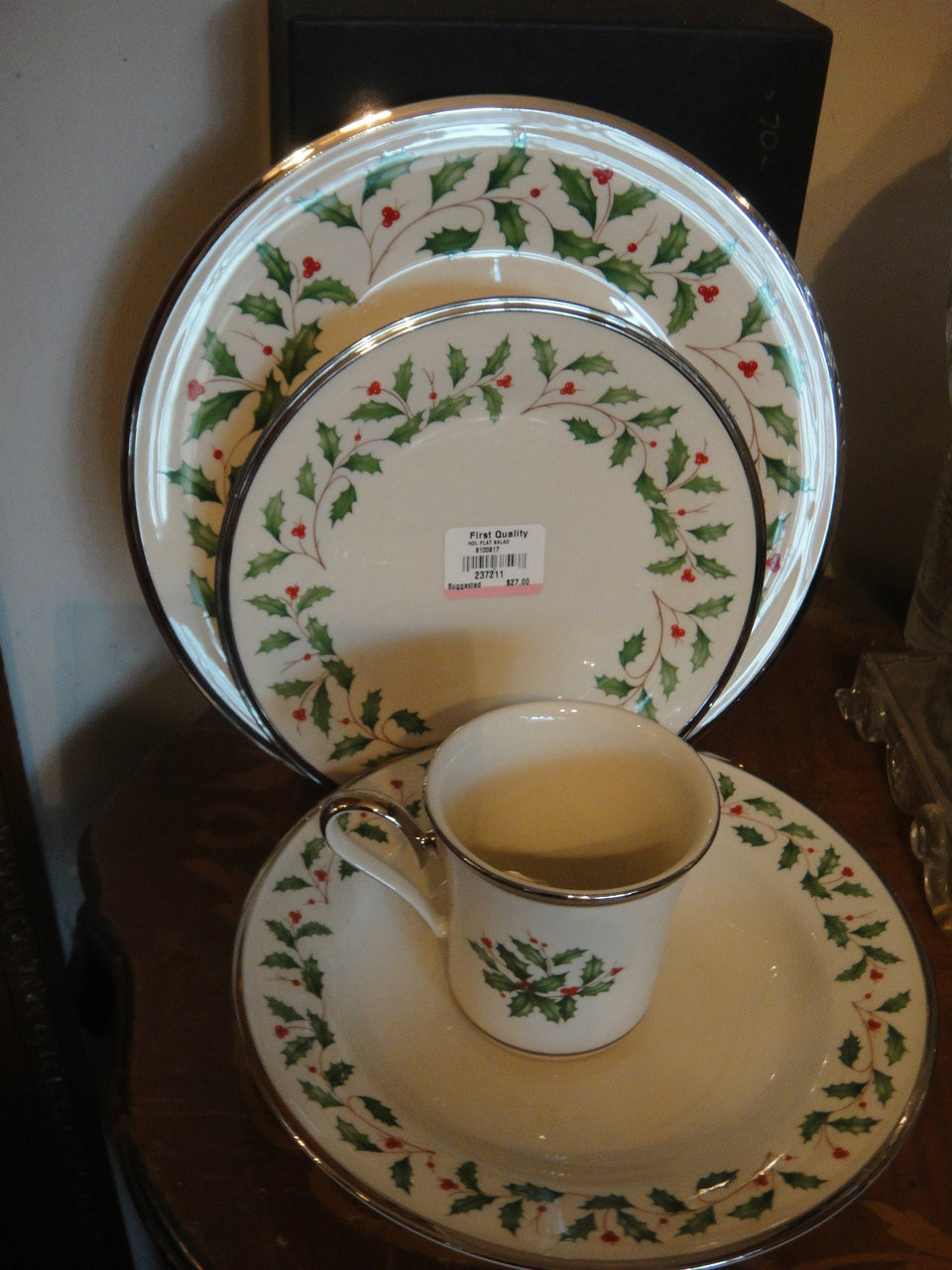 Lenox Holiday Ivory Platinum China With Soup Bowl & Mug