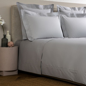 Frette Doppio Ajour Double Hemstitch King Duvet Cover Set Grey