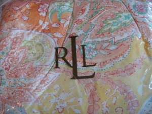 Ralph Lauren Jamaica Paisley Coral Full Size Bedskirt
