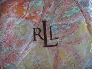 Ralph Lauren Jamaica Paisley Coral Twin  Bedskirt