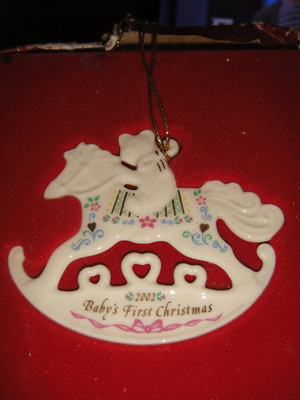 Lenox 2002 Annual Baby's First Christmas Ornament 