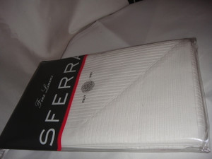 $142 NEW SFERRA LINDSAY BORDER Cotton White Butter 2 Standard Pillowcase s PAIR 