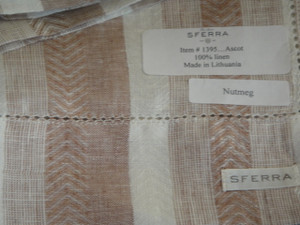 Ascot Four Hemstitched Linen Dinner Napkins by Sferra Nutmeg New 